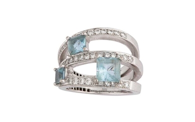 An aquamarine and diamond ring, retailed by Ritz Fine Jewellery