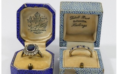 An early 20th century synthetic sapphire and white stone ete...