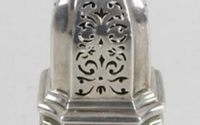 An early George V Britannia silver caster, the bellied