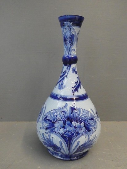 An early blue overlay Moorcraft vase 23cmH x 11.5cm D