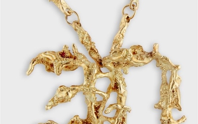 An eighteen karat gold pendant necklace, Ed Wiener designed...