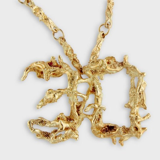 An eighteen karat gold pendant necklace, Ed Wiener