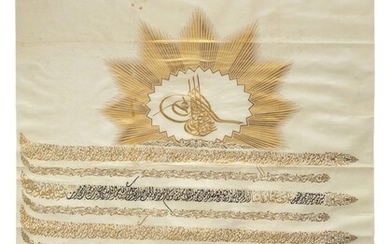 An illuminated firman on vellum bearing the tughra of Sultan Abdulhamid II (r.1876-1909), Turkey, Ottoman dated 5 Shawwal 1294 AH/13 October 1877