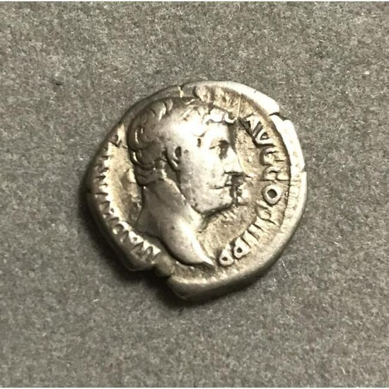 Ancient Roman Silver Denarius Coin, Hadrian