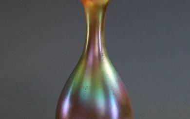 Antique Art Nouveau Signed Quezal Art Glass Vase,C1900