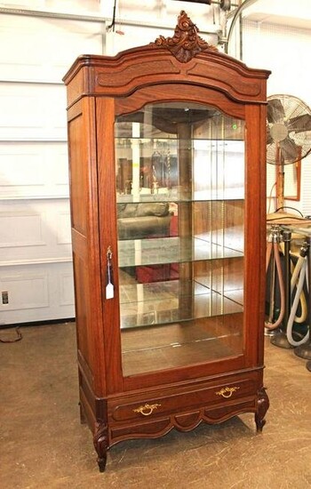 Antique French style 1 door 1 drawer display case