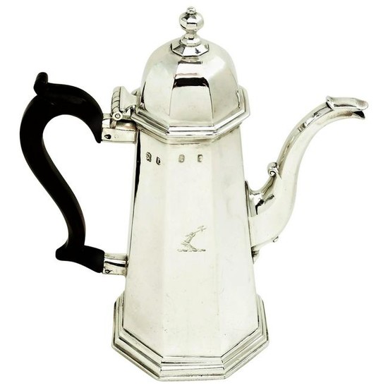 Antique George I Sterling Silver Octaginal Coffee Pot