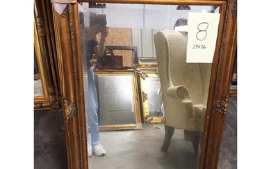 Antique Style Handcarved Gilt Wood Beveled Mirror