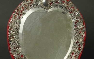 Antique silver dressing table mirror