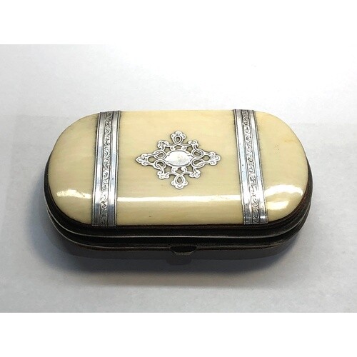 Antique silver mounted ivory purse fitted interior measures ...