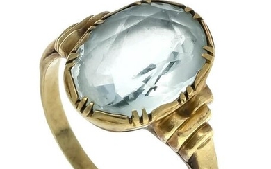 Aquamarine ring GG 585/000 wit