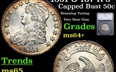 ***Auction Highlight*** 1831 Capped Bust Half Dollar O-107 R-3 50c Graded ms64+ By SEGS (fc)