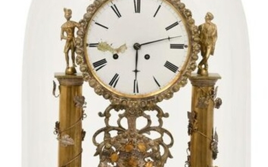 Austrian Silk Thread Musical Portical Clock with Dome