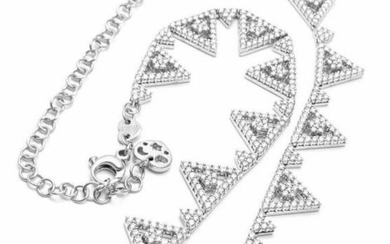 Authentic! Pasquale Bruni 18k White Gold 8.8ct Diamond Necklace Retail $63,460