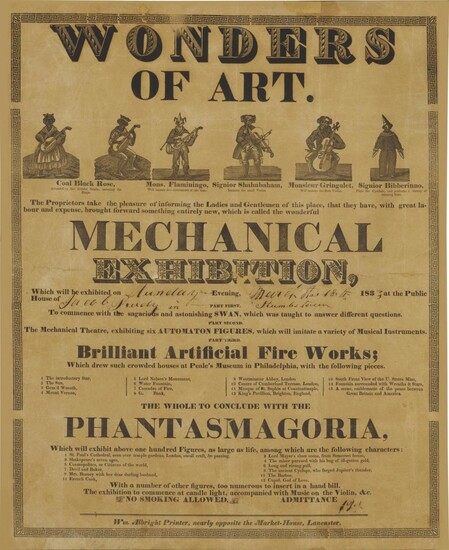 (Automata) | Early American playbill for an automata musicians