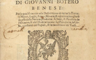 BOTERO, GIOVANNI. 1540-1617.