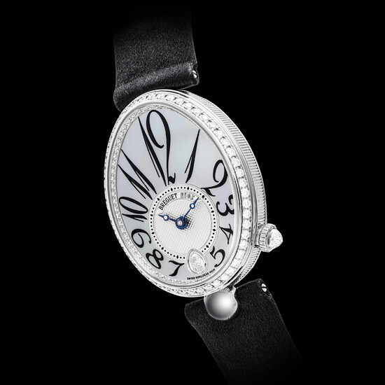 BREGUET. A LADY’S 18K WHITE GOLD AND DIAMOND-SET AUTOMATIC WRISTWATCH WITH MOTHER-OF-PEARL DIAL REINE DE NAPLES MODEL, REF. 8918