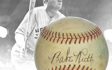 Babe Ruth Sweet Spot Signed Baseball in Custom Shadowbox