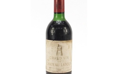 Bottle of 1969 Grand Vin De Chateau Latour red wine