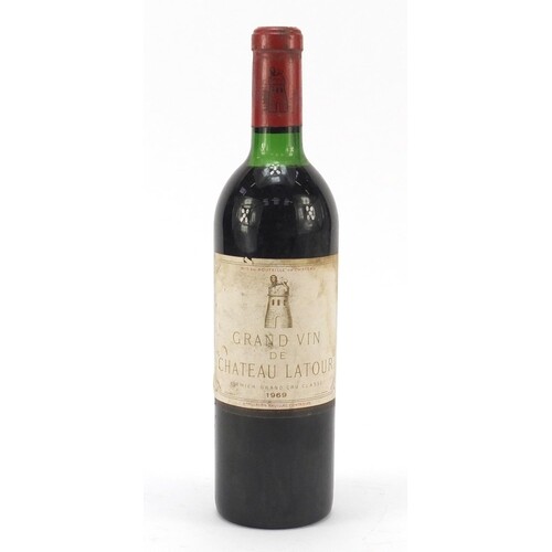 Bottle of 1969 Grand Vin De Chateau Latour red wine