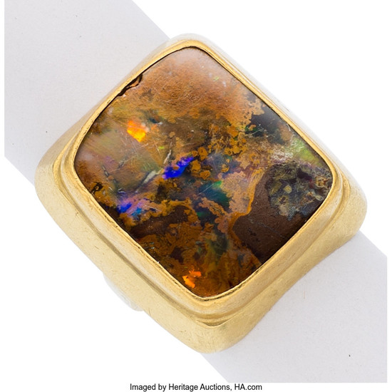 Boulder Opal, Gold Ring, Lilly Fitzgerald The ring features...