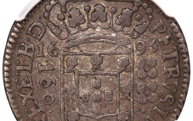 Brazil: , Pedro II 160 Reis 1695-(B) XF Details (Mount Removed) NGC,...