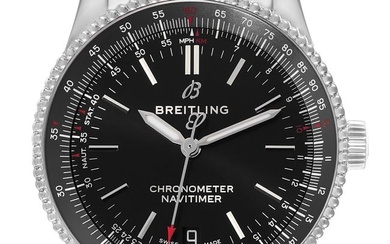Breitling Navitimer Automatic 38 Black Dial Steel Mens Watch A17325 Box Card
