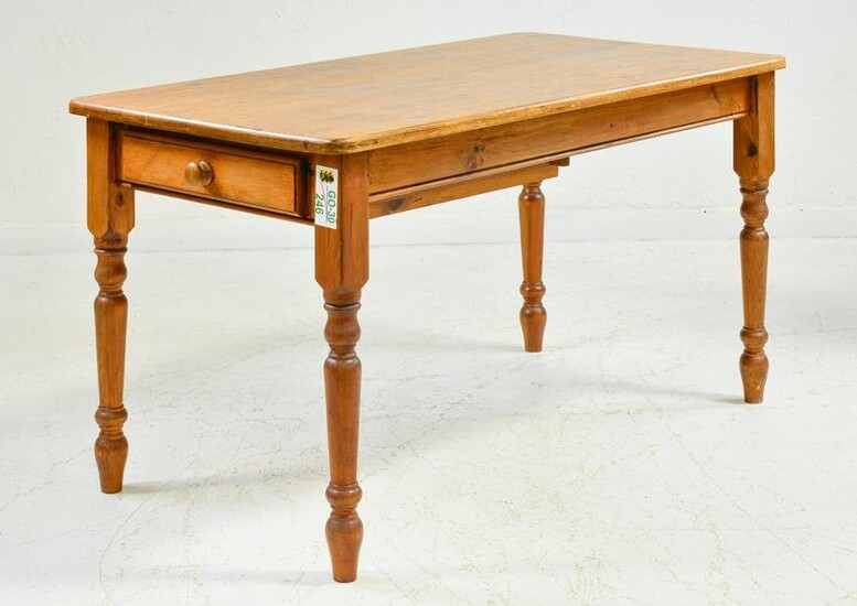British Pine Farm Table with Drawer