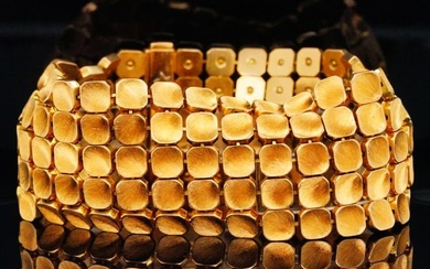 Buccellati 18K Yellow Gold 7.75" Five-Row Tile Bracelet