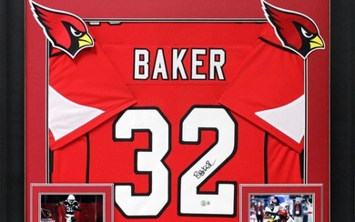 Budda Baker Authentic Signed Red Pro Style Framed Jersey BAS Witnessed