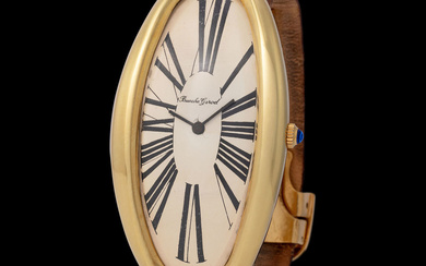 Bueche Girod. Oversize and Very Attractive, Oval Maxi, Curved Shape Wristwatch in...