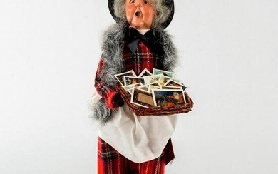Byers Choice Figurine, Woman Selling Christmas Cards