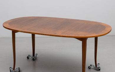 CARL MALMSTEN. Table, oval, tray marked.