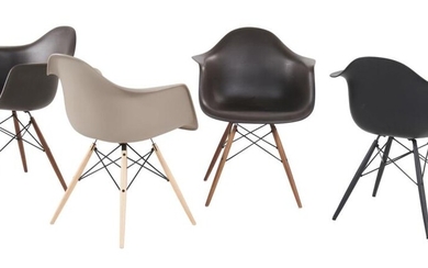 CHARLES & RAY EAMES SET OF FOUR 'DAX' CHAIRS FOR VITRA