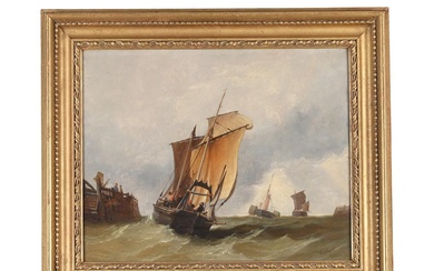 CIRCLE OF ALFRED MONTAGUE, FISHING BOAT OFF SHORE
