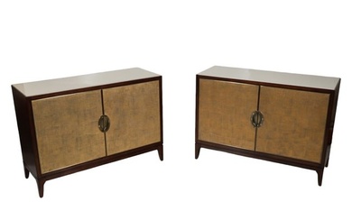 Caracole Pair of Deco Style Bar Sideboard Cabinets