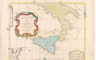 Carte de la Grande Grèce, y compris la Sicile, dressée pour l'intelligence de l'Histoire Ancienne de Mr. Rollin...