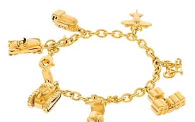 Cartier 18K Yellow Gold 7 Charms Bracelet