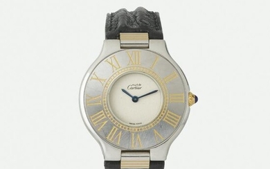 Cartier, '21 Must de Cartier' stainless steel watch