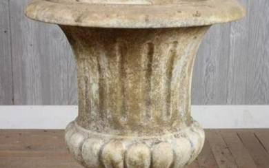 Carved Marble Campana Urn