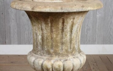 Carved Marble Campana Urn