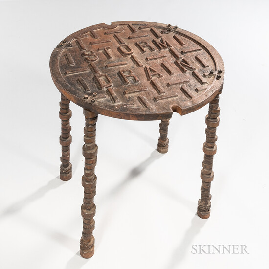 Cast Iron "Storm Drain" Hole Cover Table