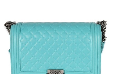 Chanel Aqua Quilted Lambskin New Medium Boy Bag