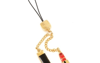Chanel Lipstick Rouge Allure Enameled Cell Phone Charm