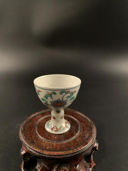 Chinese Doucai Flower Cup