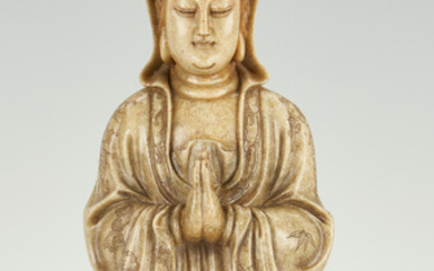 Chinese Carved Guanyin Soapstone Sculpture