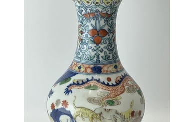 Chinese Doucai Porcelain Vase, Qianlong Mark. Size:( Height ...
