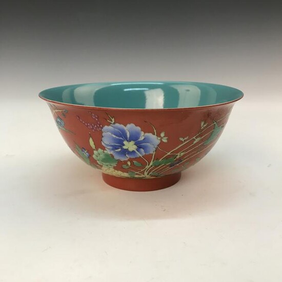 Chinese Faience 'Flower' Bowl, Yongzheng Mark