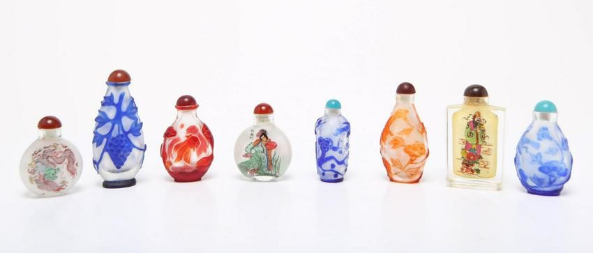 Chinese Glass & Reverse Painted Snuff Bottles