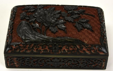 Chinese Hand Carved Cinnabar Table Box
